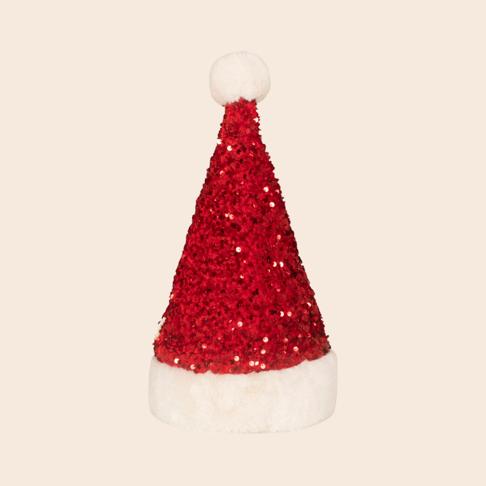 Sequin Velvet Santa Hat