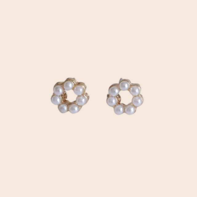 Pearl Circle Earrings