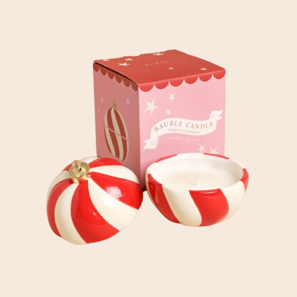 Candy Cane Bauble Candle