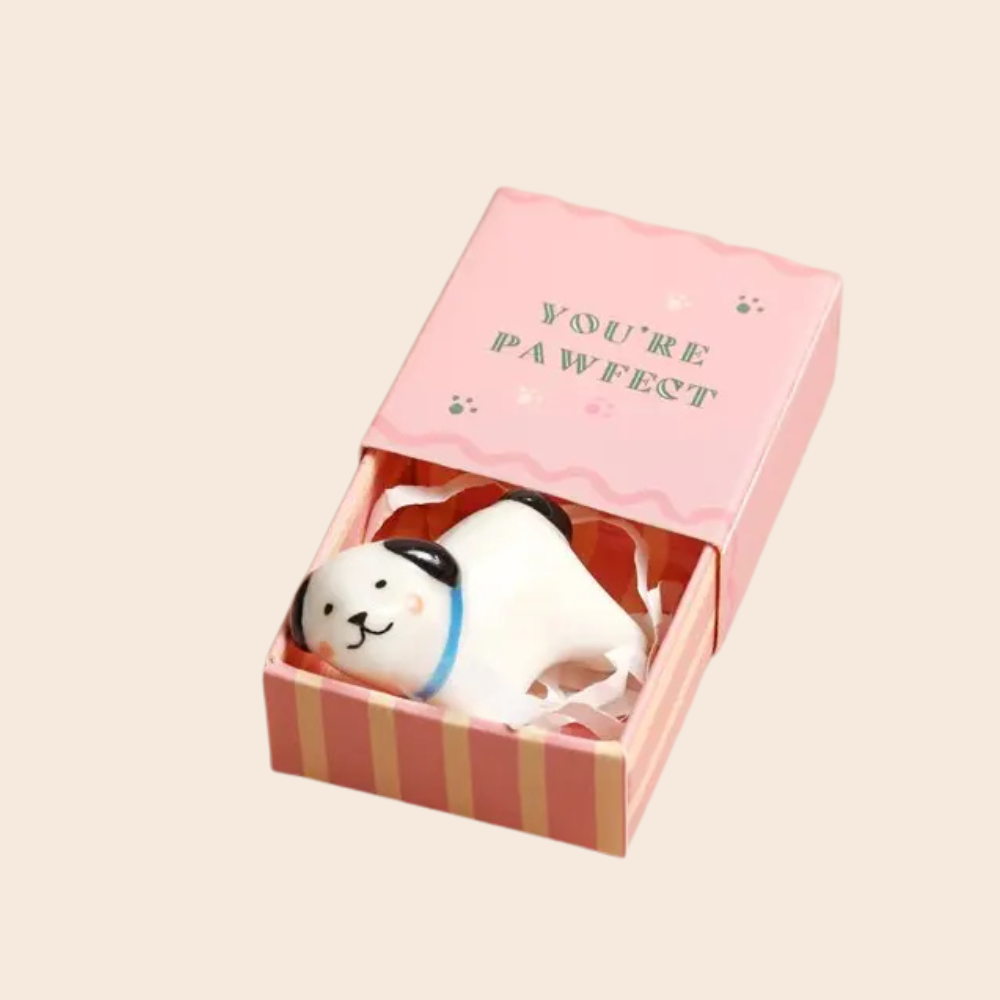 Tiny Matchbox Ceramic Dog