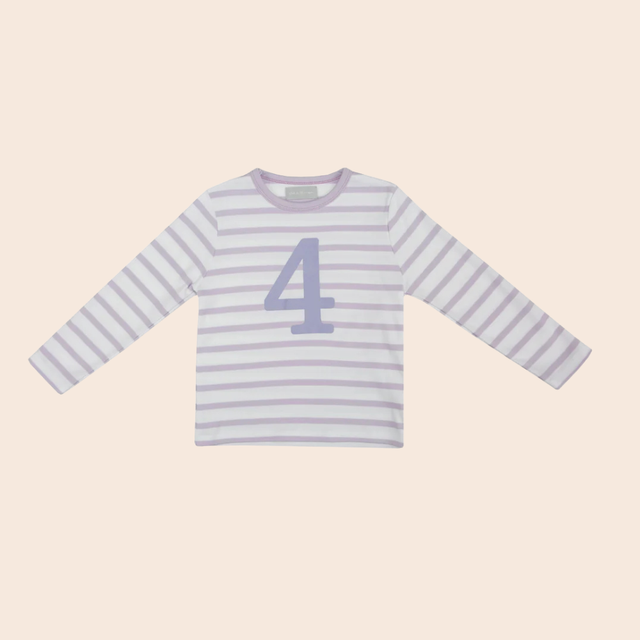 Parma Violet  & White Breton Stripe Number T Shirts