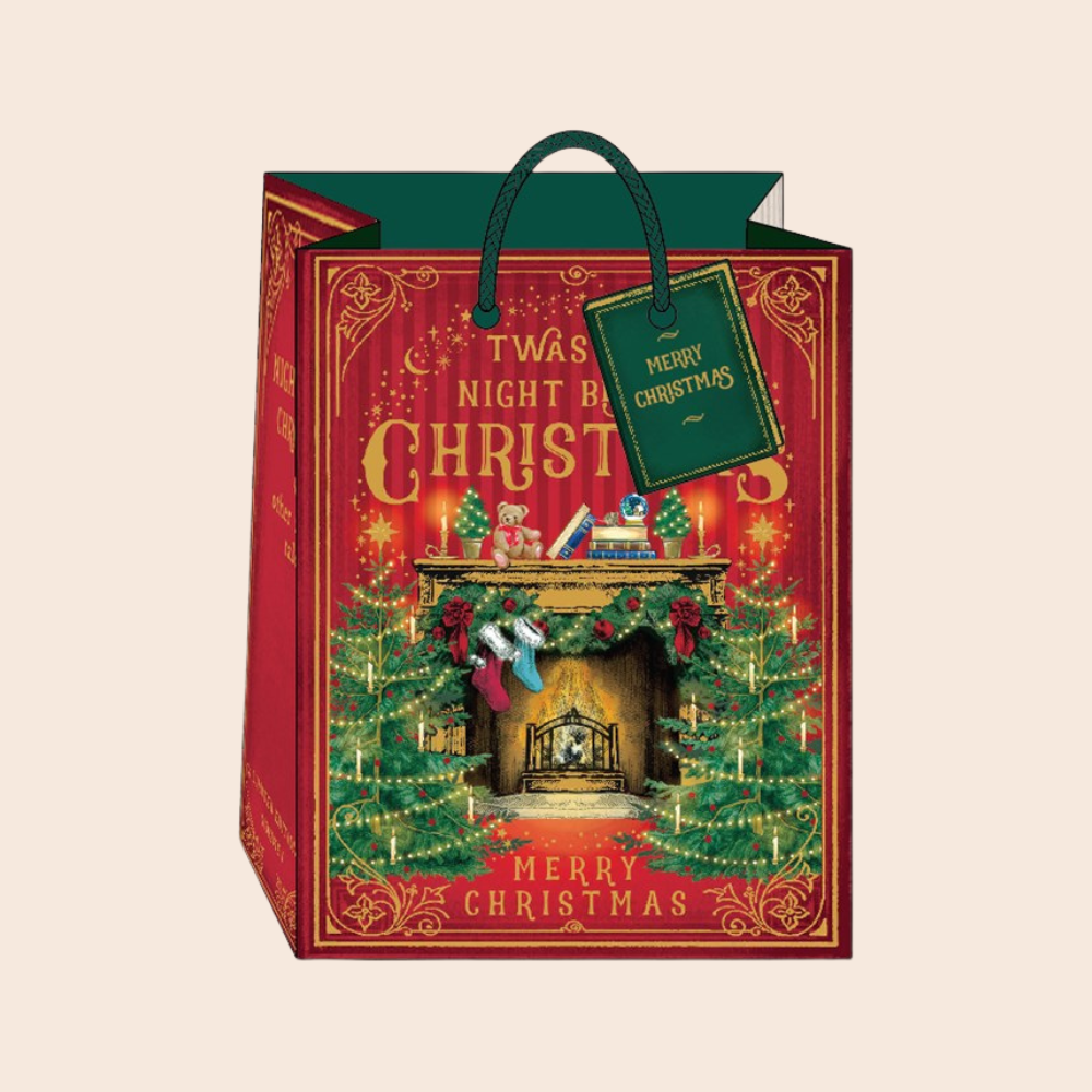 Fireplace Story Book Medium Gift Bag