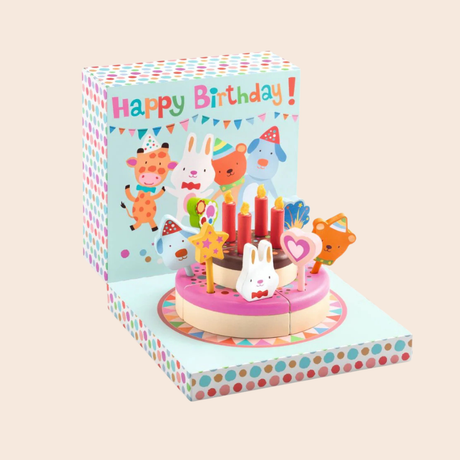 Colourful Wooden Birthday Cake
