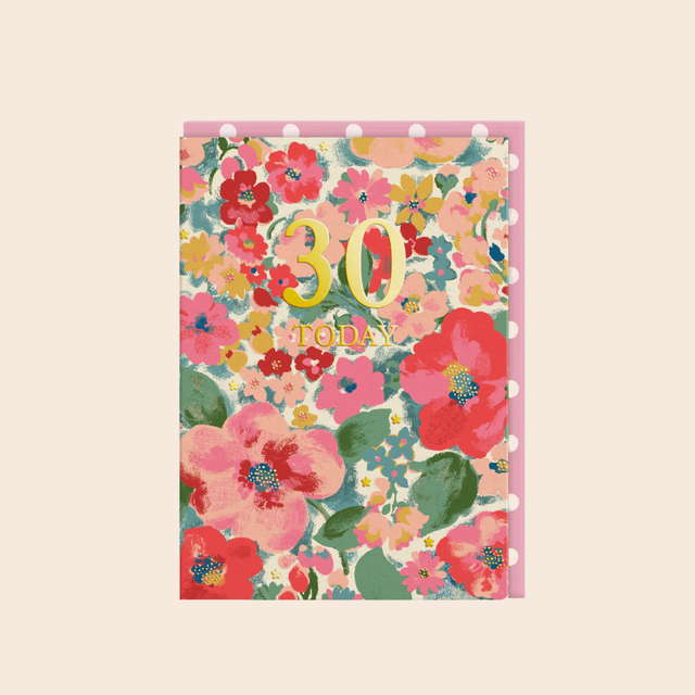 Age 30 Floral Birthday Card
