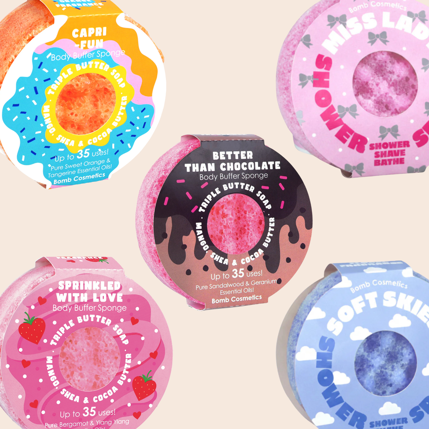 Triple Butter Soap Body Buffer Sponges