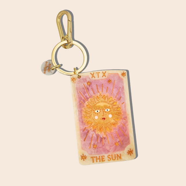 Hand-painted Sun Tarot Card Bag Charm