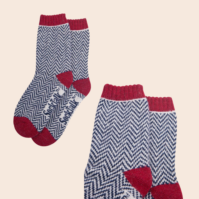 Men's Chevron Patterned Wool Socks