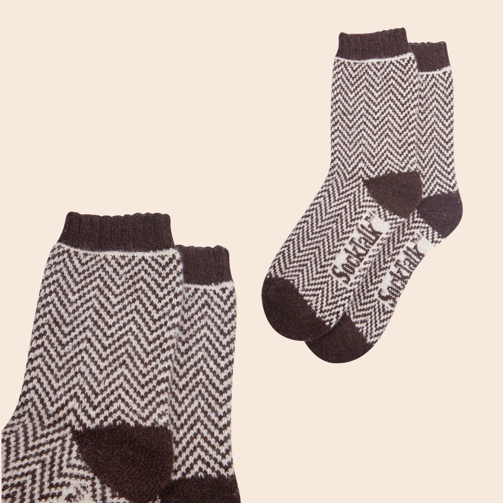 Men's Chevron Patterned Wool Socks