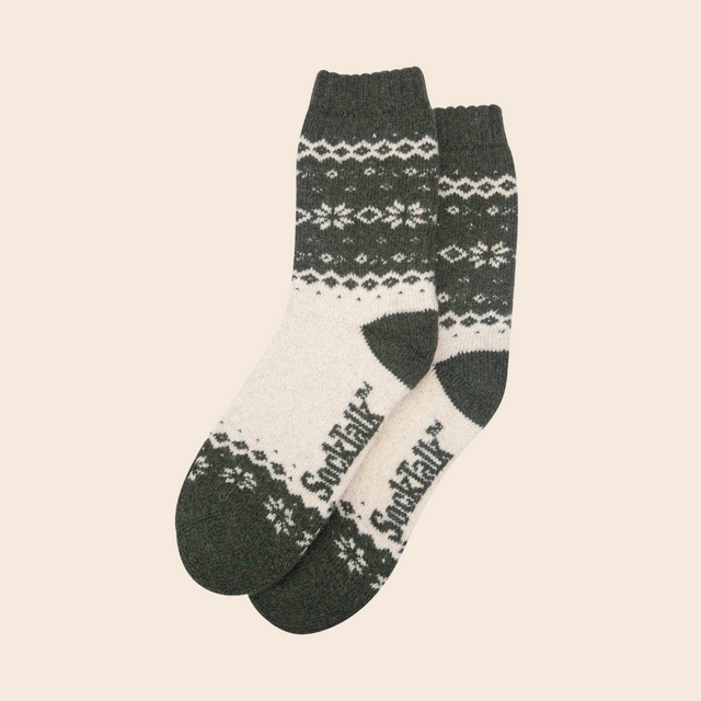 Nordic Snowflake Patterned Wool Socks