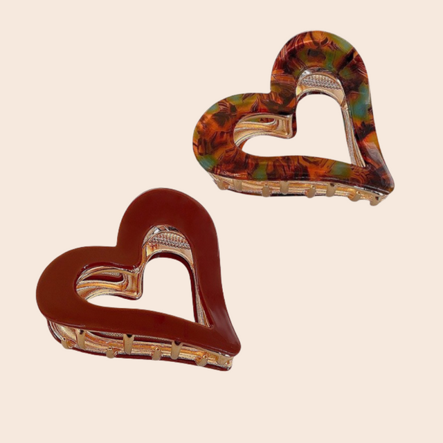 Open Heart Claw Clips