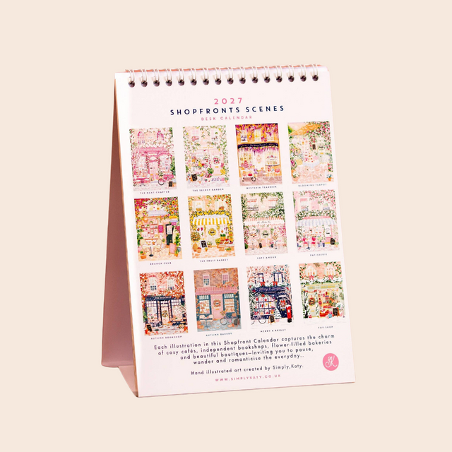 2027 Shopfront Scenes: Desk Calendar