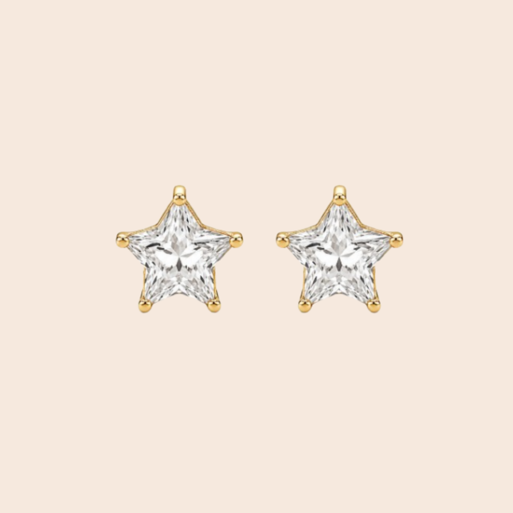 Cubic Zirconia Star Studs
