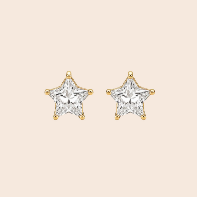 Cubic Zirconia Star Studs