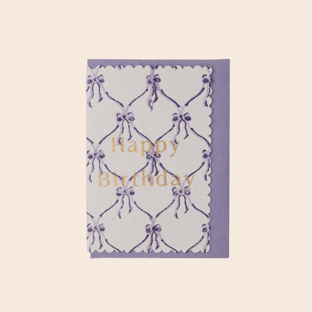 Birthday Violet Bows Card