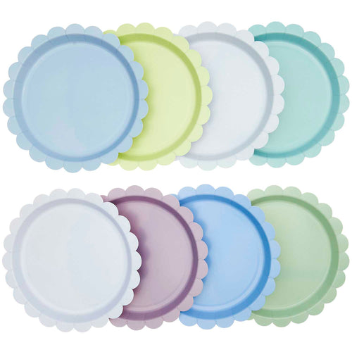 Shades Of Blue Scallop Plates