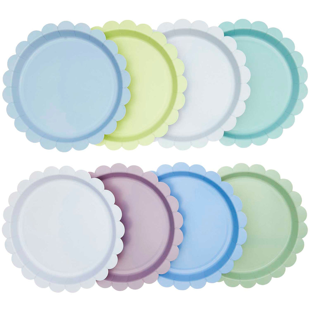 Shades Of Blue Scallop Plates