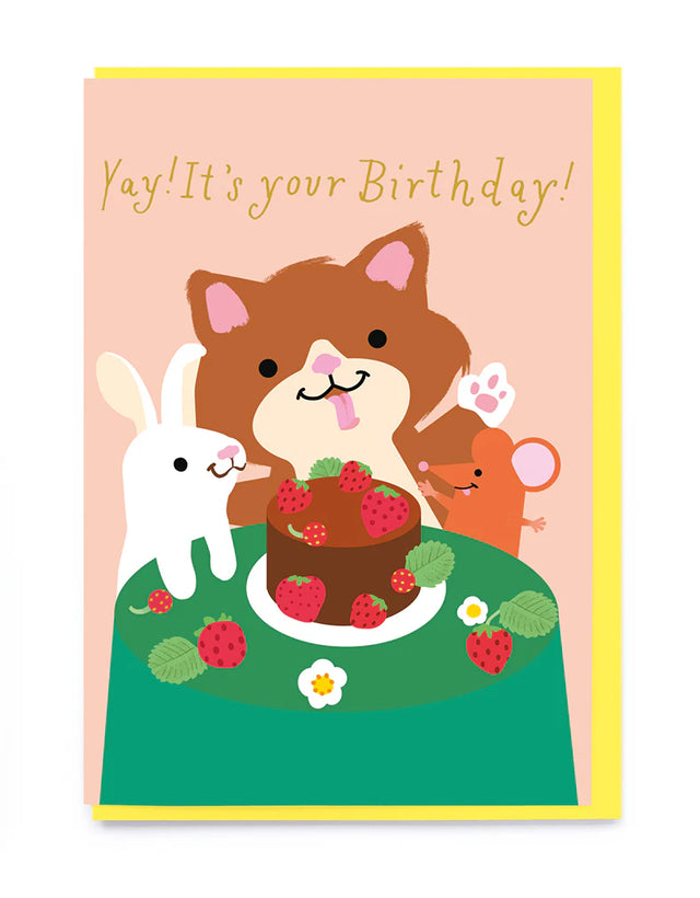Woodland Tea Party Birthday Card