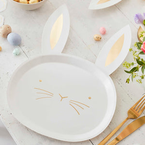 Gold Foiled Bunny Paper Plates