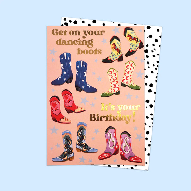 Dancing Boots Birthday Card
