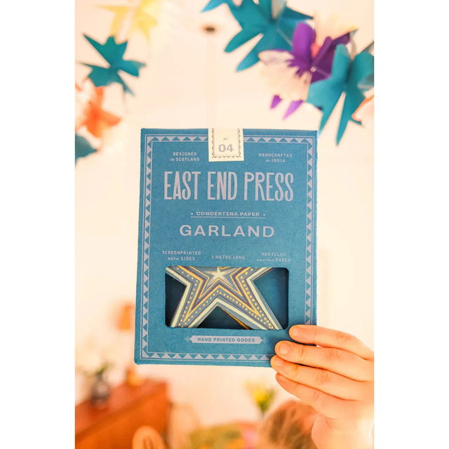 Blue Stars Concertina Garland