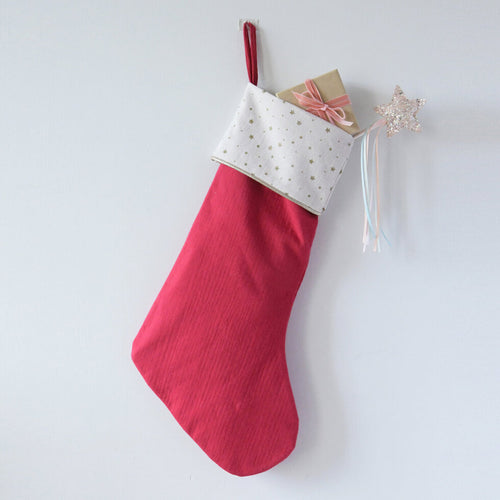 Red Starry Christmas Stocking