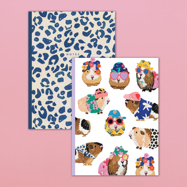 Guinea Pigs And Leopard Print Notebook Duo