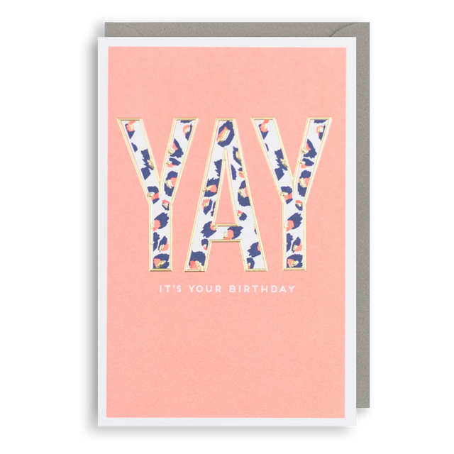 Yay Birthday Leopard Print Card