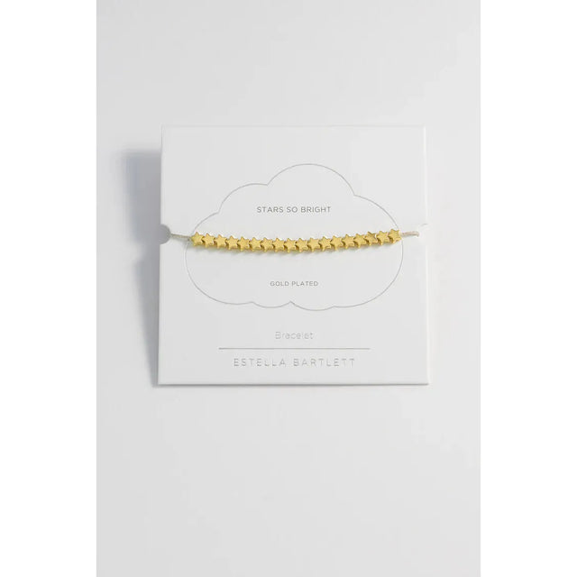 Stars So Bright Gold Plated Bracelet With Silver Metallic Cord