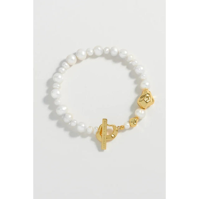 Organic Pearl & Nugget Gold Plated Bracelet