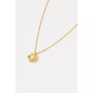 Gold Buttercup Pearl Necklace