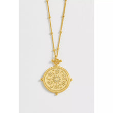 Load image into Gallery viewer, Floral Coin Gold Necklace