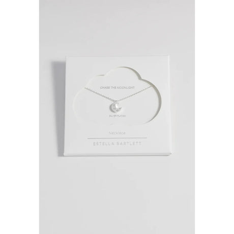 Three Stone Moon Silver Plated Necklace