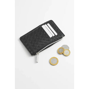 Black Weave Card Purse