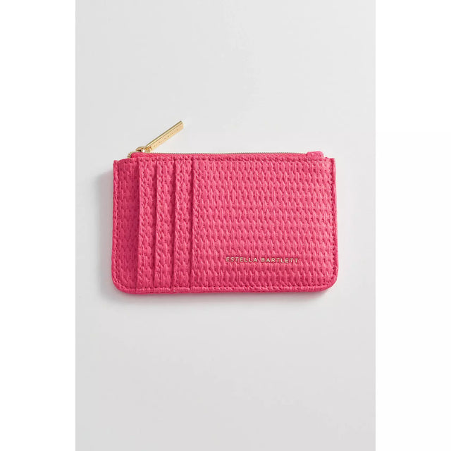 Hot Pink Rattan Card Purse