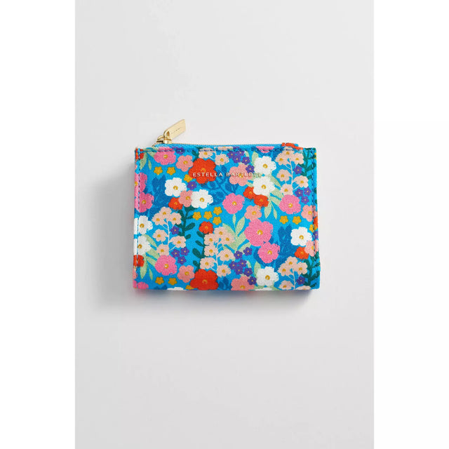 Blue Floral Bright Folded Wallet
