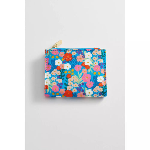 Blue Floral Bright Folded Wallet