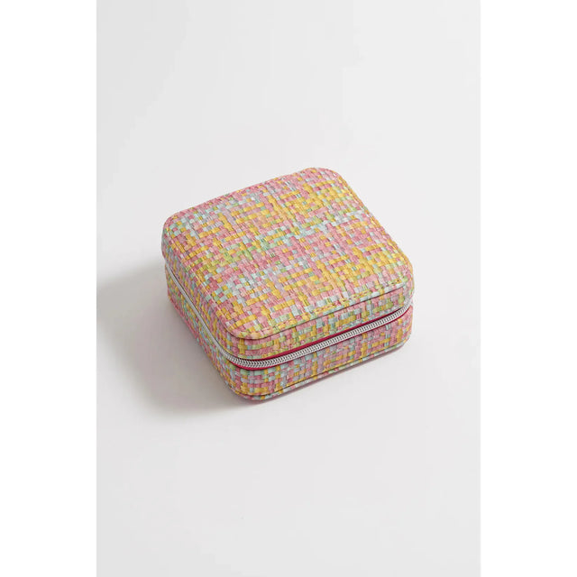 Square Coloured Woven Jewellery Box