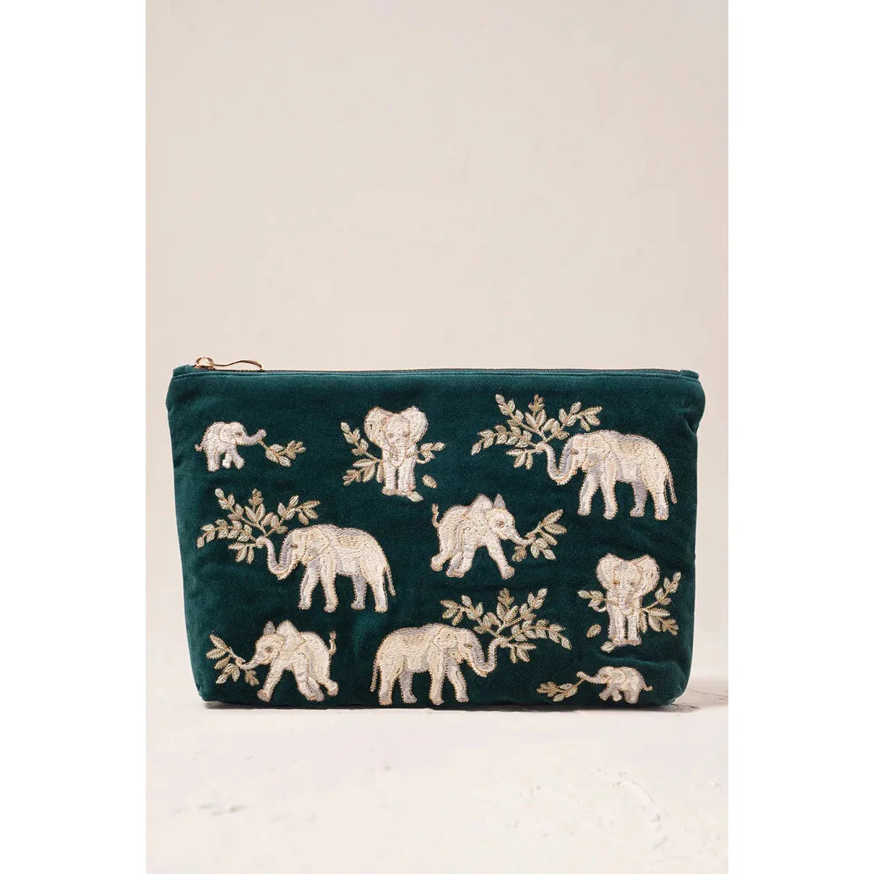 Elephant Herd Emerald Everyday Pouch