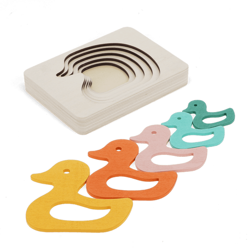 Wooden Layered Puzzle: Duck