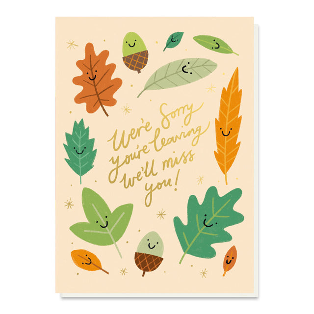 We'll Miss You Leaves Card