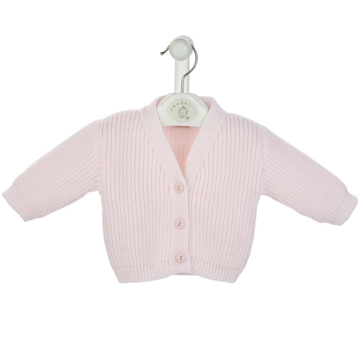 Pink Rib Knit Cardigan