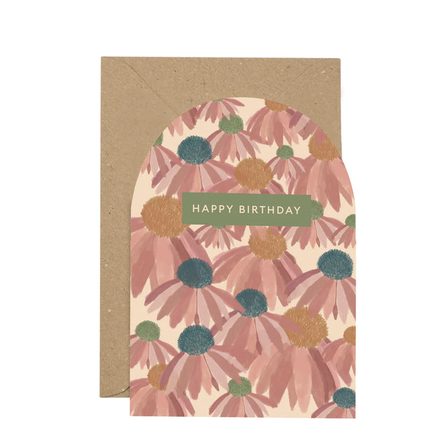 Dahlia Curved Birthday Card