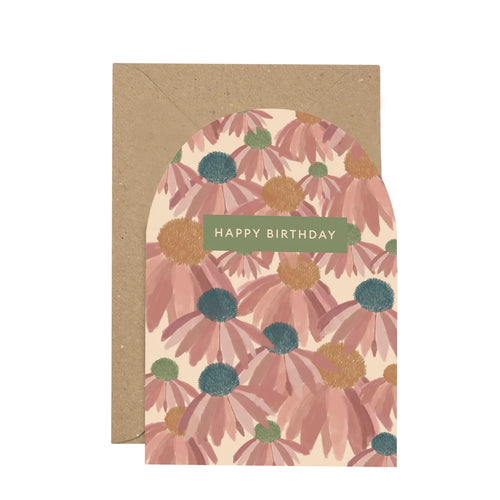 Dahlia Curved Birthday Card