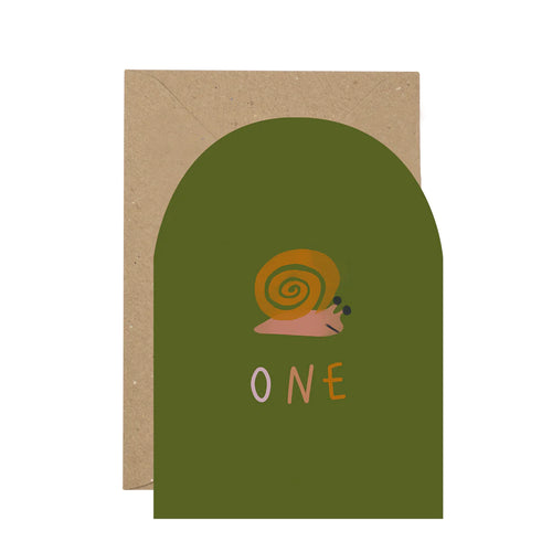 1st Birthday Curved Snail Card