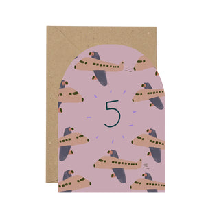 5th Birthday Plane Card