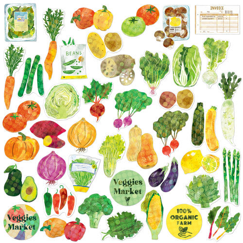 Vegetable Market Boxed Stickers