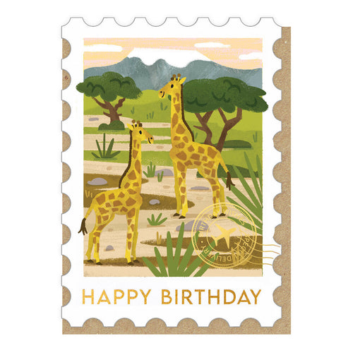 Serengeti Stamp Birthday Card