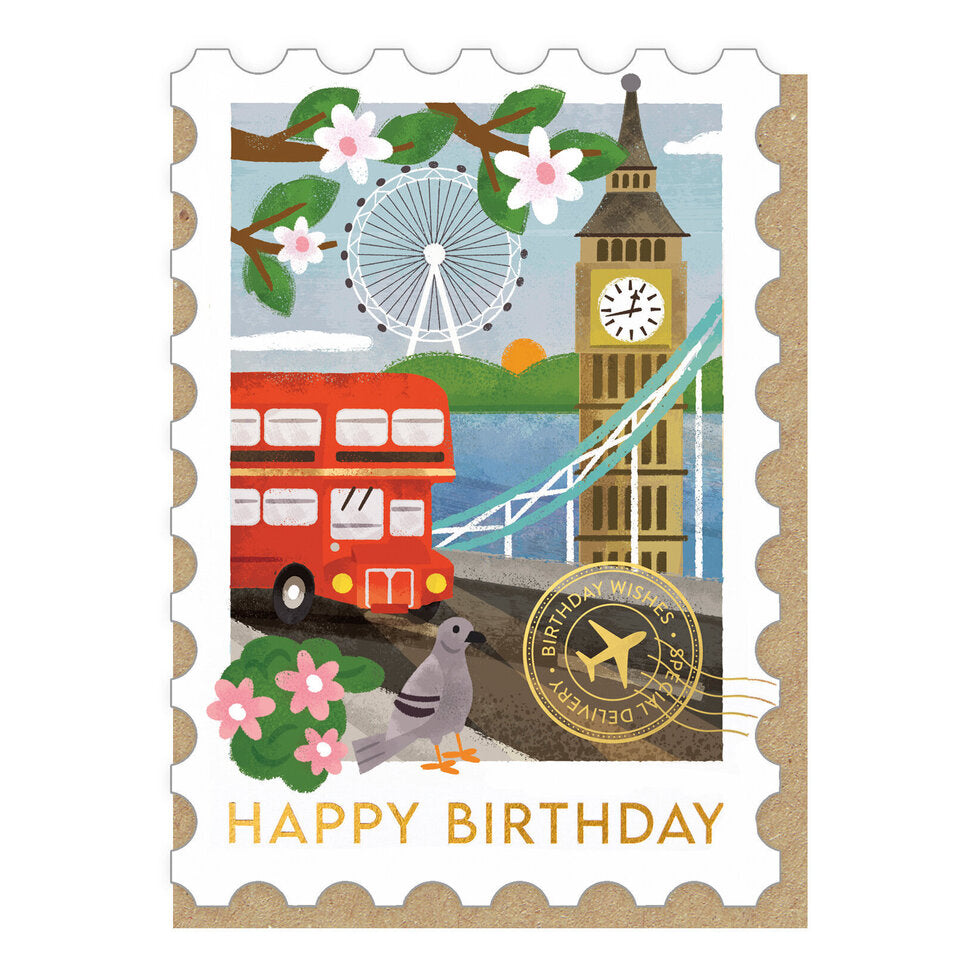 London Stamp Birthday Card
