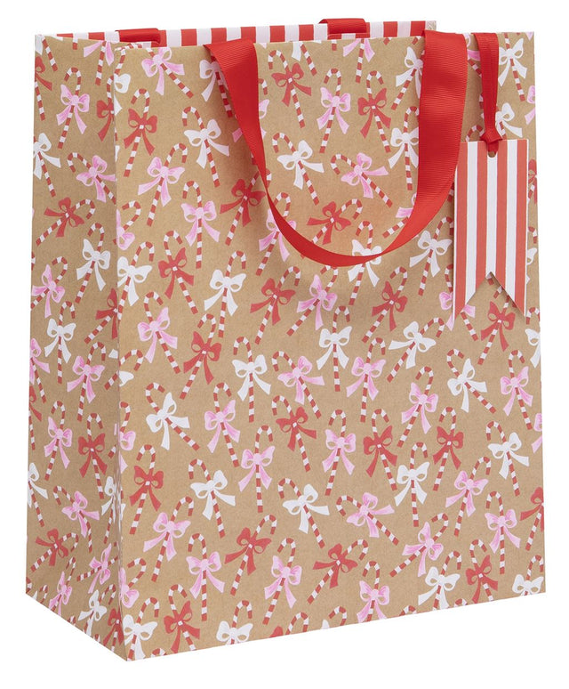 Large Candy Cane Kraft Bag