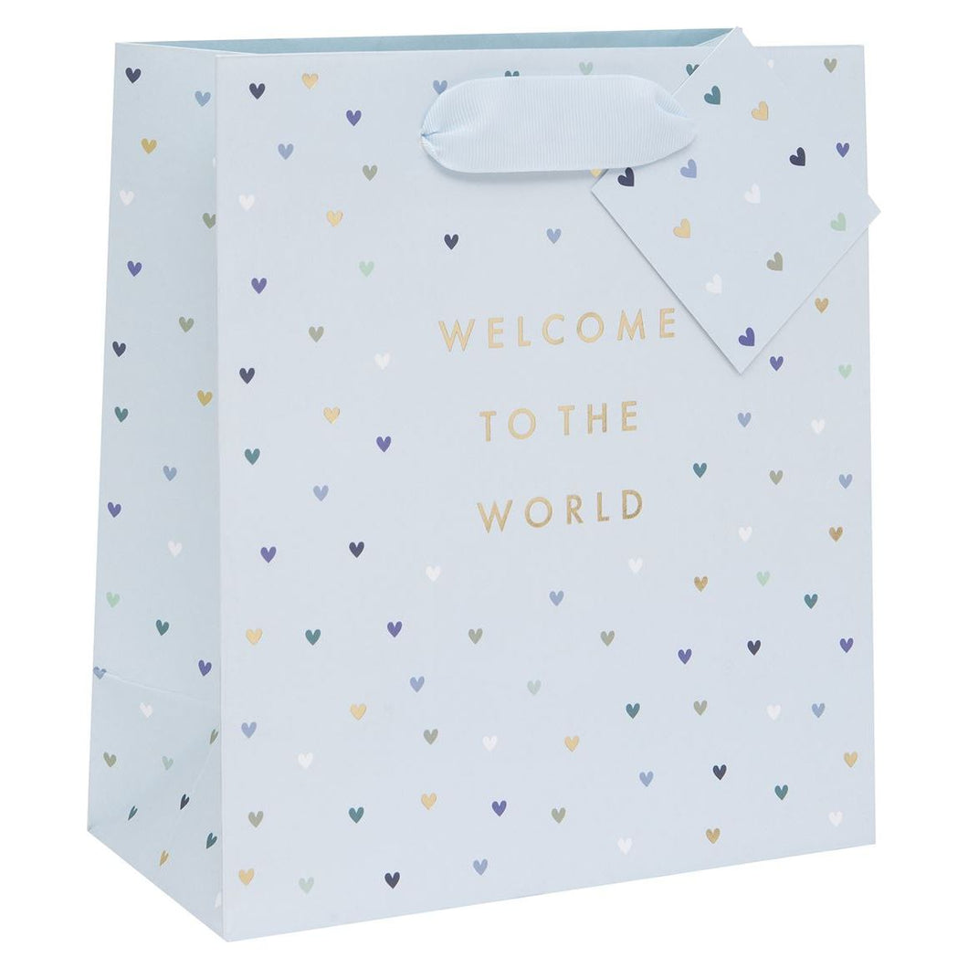 Large Welcome Little One Blue Gift Bag